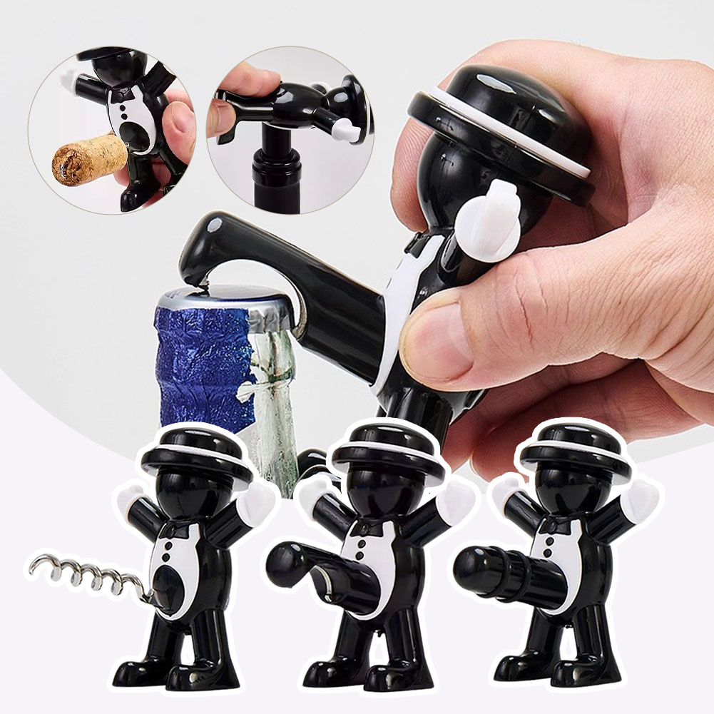 Wine Beer Opener - ที่เปิดขวดไวน์แบบเกลียว รุ่น Black Cool Man ใช้งานง่าย