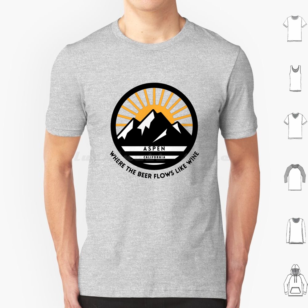 Wine Like Beer - แอสเพน แคลิฟอร์เนีย-ที่ที่เบียร์ไหลเหมือนไวน์-เสื้อยืดดัม แอนด์ ดัมเมอร์ ไซส์ใหญ่ ผ้าฝ้าย