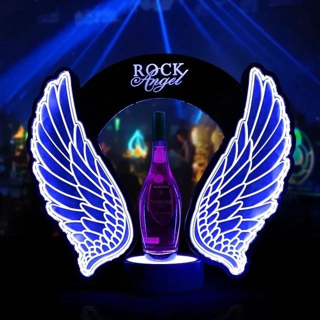 Wine Beer & More - ไฟ LED แบบชาร์จได้ รูปปีกนางฟ้า สำหรับตกแต่งขวดไวน์ แชมเปญ
