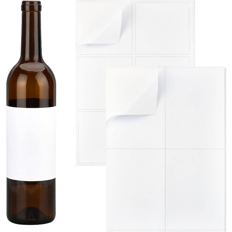 Wine Bottle Size - ฉลากไวน์เปล่ามี2ขนาด20แผ่น/100ชิ้นกาวสติ๊กเกอร์บาร์โค้ดสีขาวด้านฉลากขวดไวน์อิงค์เจ็ทสติกเกอร์ที่สามารถพิมพ์ได้