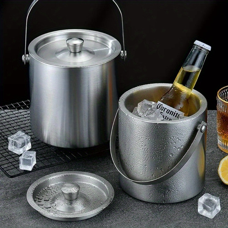 Wine Beer Cooler - ถังน้ำแข็งฉนวนสแตนเลส1.6L/2L/3L สำหรับแช่ไวน์เบียร์แชมเปญ KTV ปาร์ตี้