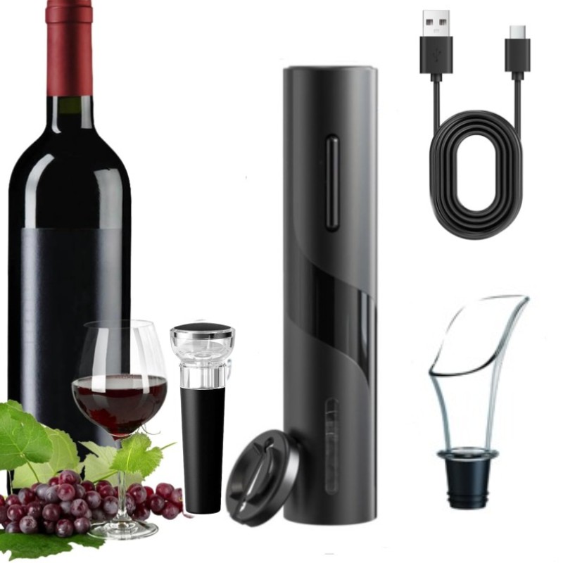 Wine Beer Opener - ชาร์จมัลติฟังก์ชั่ไฟฟ้าอัตโนมัติ Corkscrew ที่เปิดไวน์ชุดจุกไวน์ไวน์เบียร์ที่เปิดฝาอุปกรณ์ครัว