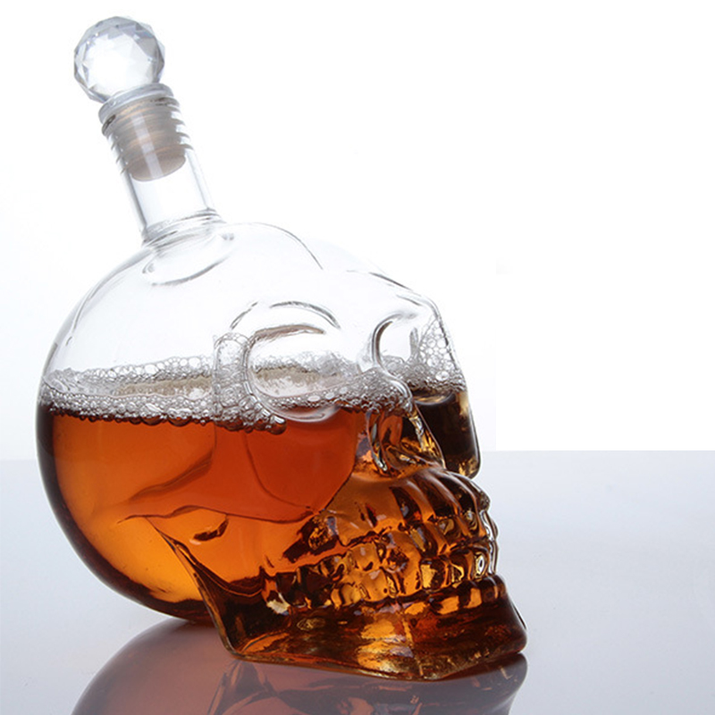 Wine Beer And Spirit - Creative Skull Head Decanter ขวดคริสตัลวอดก้าขวดเหล้าไวน์ขวดแก้วไวน์แก้วเบียร์ Spirits