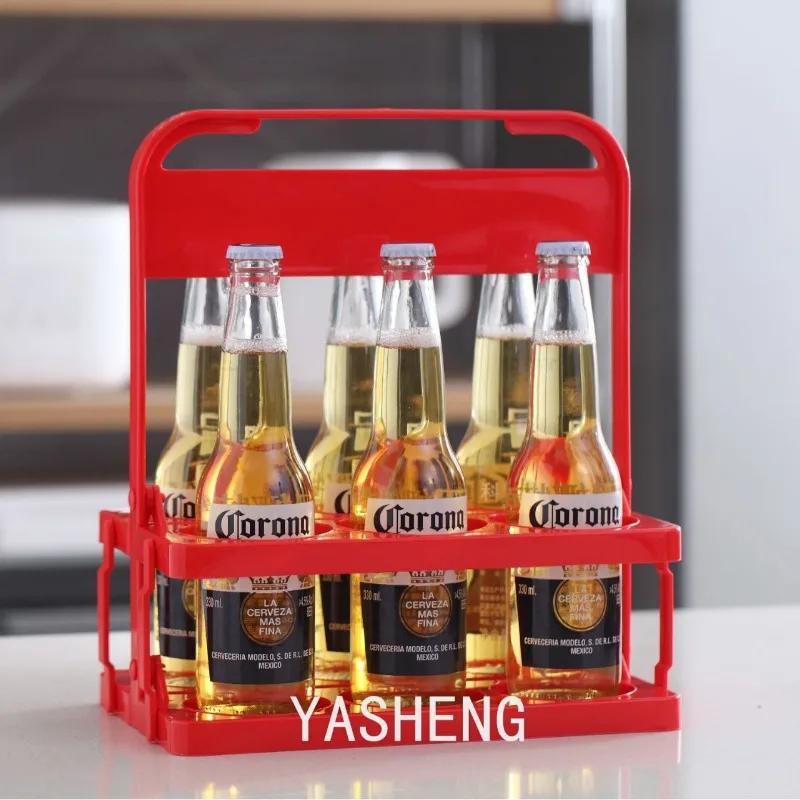 Beer Wine Zone - ตะกร้าแช่ไวน์พลาสติกแบบพับได้, ตะกร้าเบียร์แบบพับได้, ชั้นวางเบียร์แบบพกพา, ชั้นวางไวน์สำหรับ KTV, ชั้นวางไวน์แบบพิเศษ,