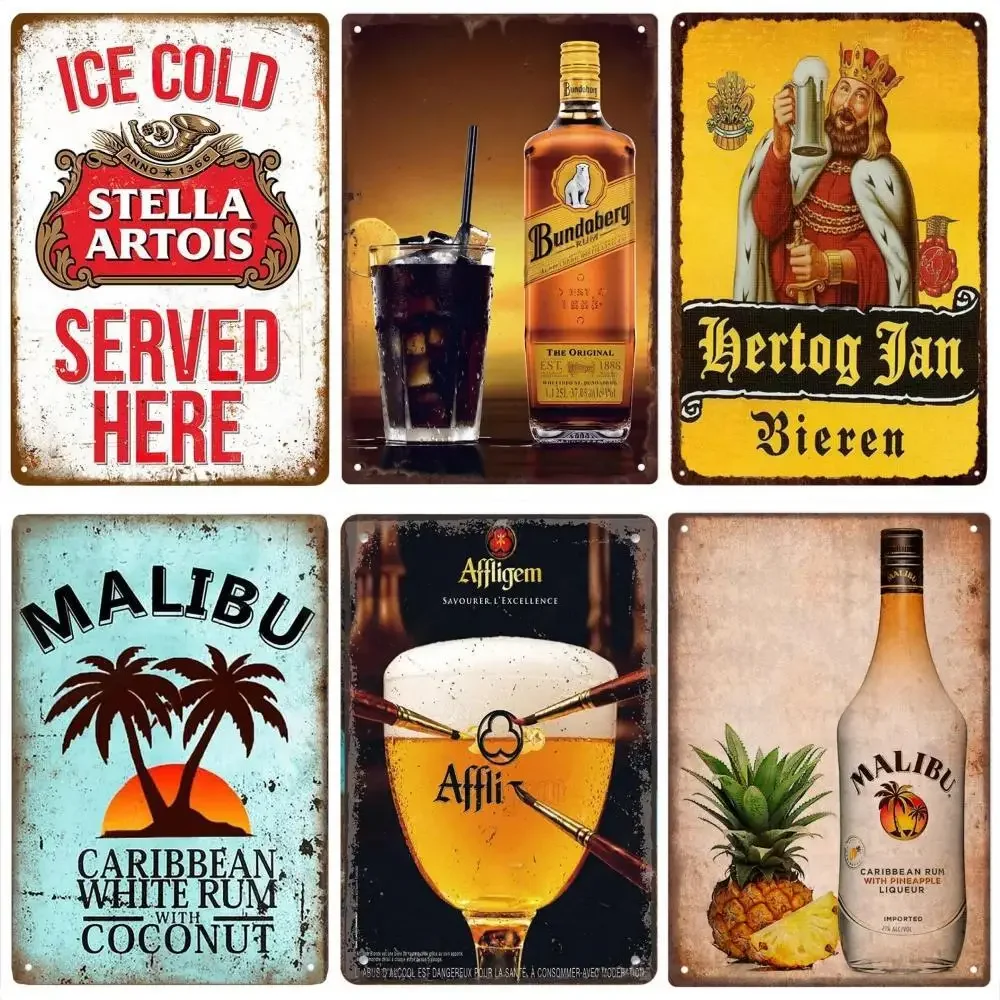 ป้ายโลหะไวน์มาลิบูแบรนด์เบียร์ - Wine Beer Brand บทวิจารณ์และราคา