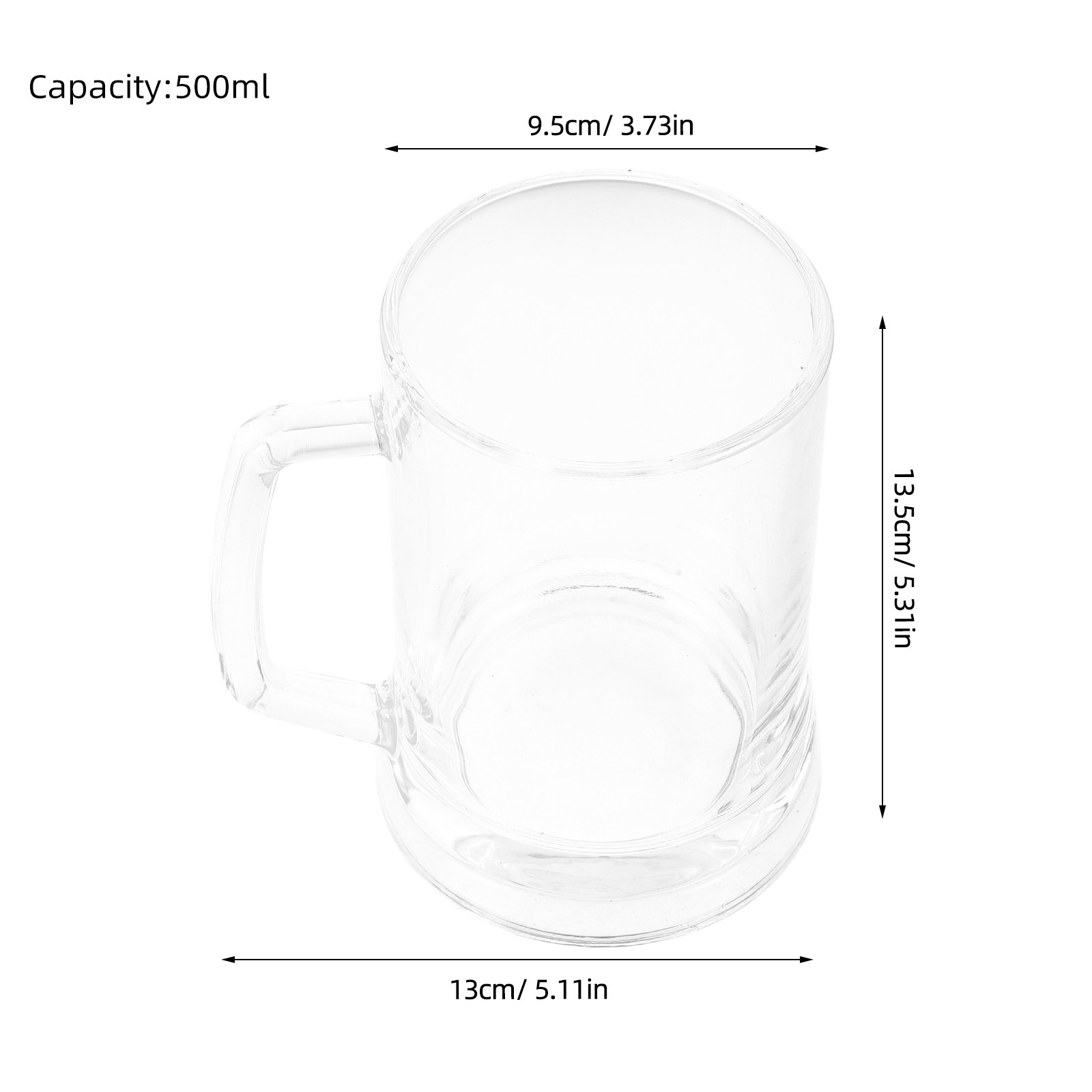 แก้วเบียร์ทรงสูงใส มีหูจับ ขนา - Beer Mug Handled บทวิจารณ์และราคา