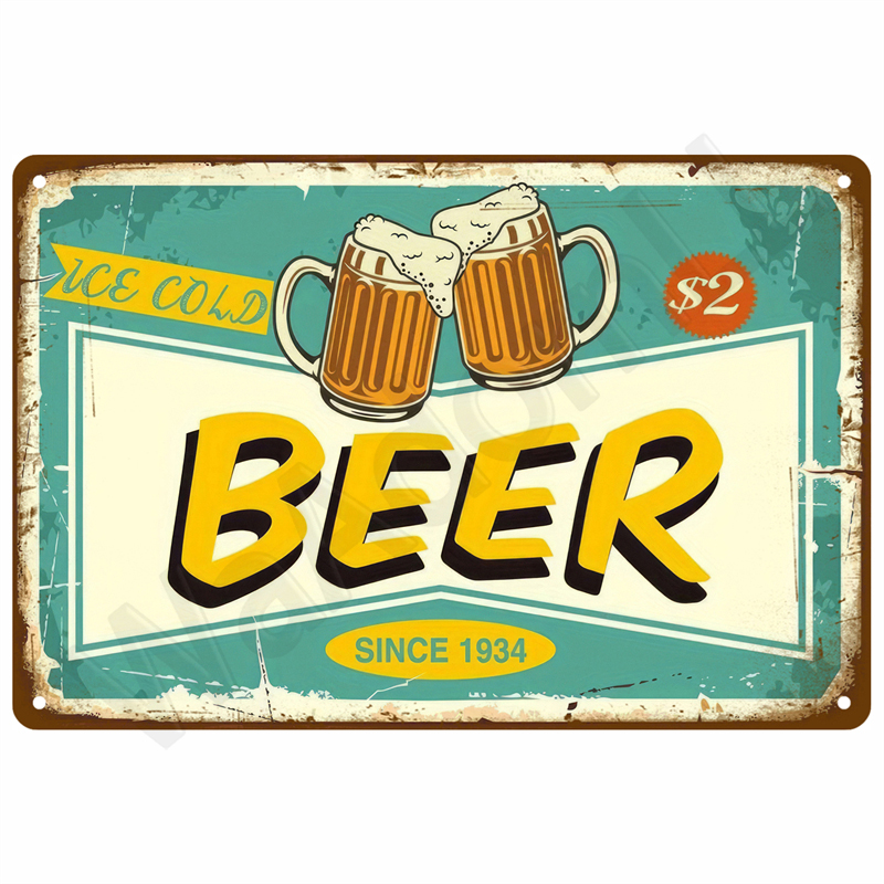 ป้ายโลหะ ป้ายเหล็ก ป้ายดีบุก แ - Wine Beer Brand บทวิจารณ์และราคา