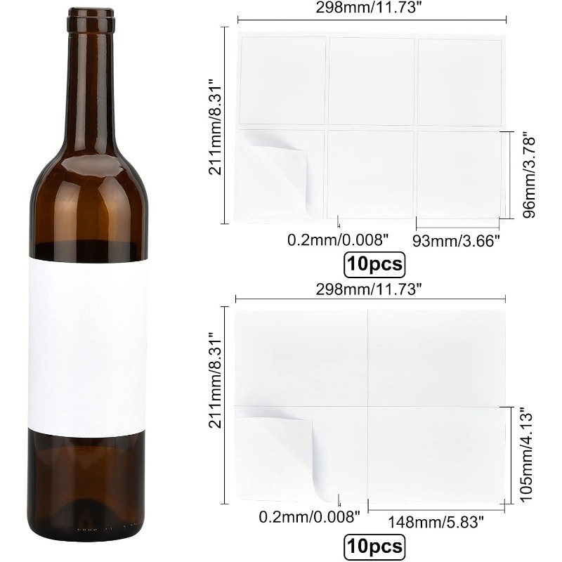 ฉลากไวน์เปล่ามี2ขนาด20แผ่น/100 - Wine Bottle Size บทวิจารณ์และราคา