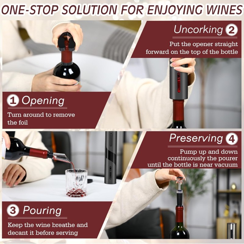 ชาร์จมัลติฟังก์ชั่ไฟฟ้าอัตโนมั - Wine Beer Opener บทวิจารณ์และราคา