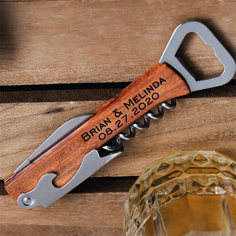 ที่เปิดขวดไวน์แบบมีด้ามไม้สลัก - Wine Beer Brand บทวิจารณ์และราคา
