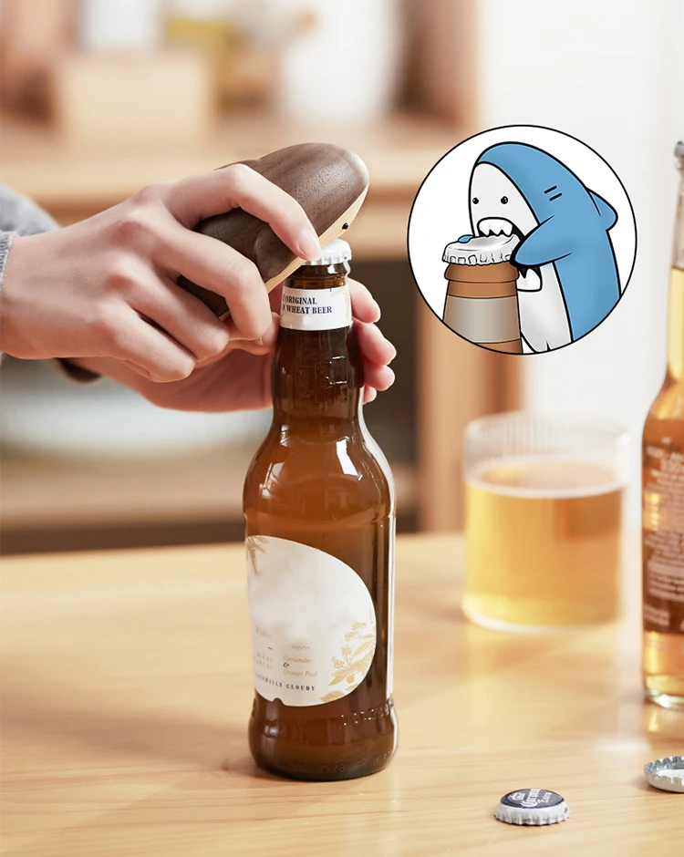 ที่เปิดขวดเบียร์รูปฉลามไม้สุดส - Wine Beer Opener บทวิจารณ์และราคา